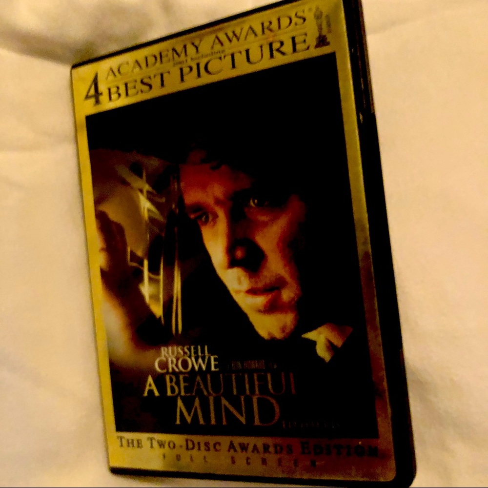 A Beautiful Mind (Blu-ray/DVD, 2012, 2Disc set) 5 Stars Best Pic, Preowned-good